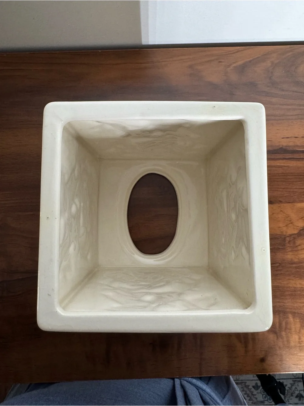 Vintage 1978 Sitter Ceramic Rose Tissue Box Cover Pink Floral